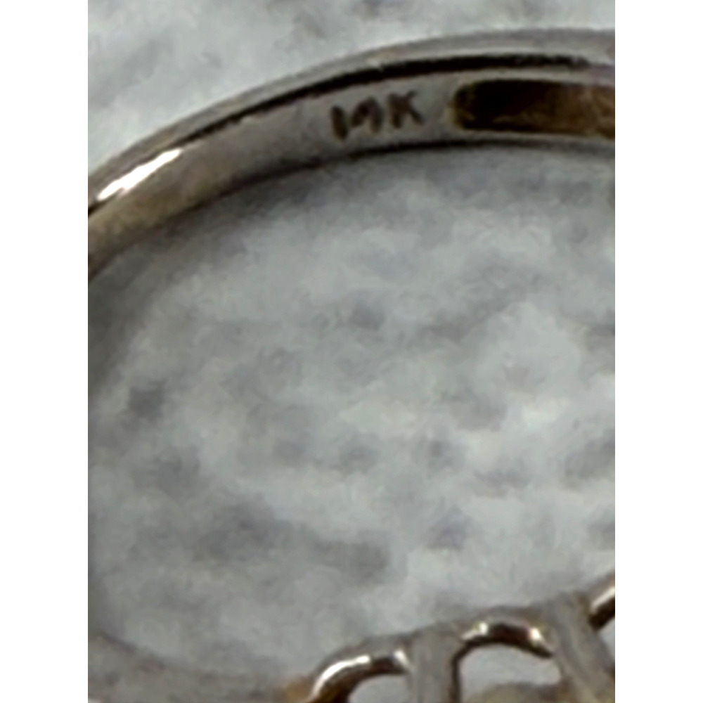 14k White Gold Purple Glass with Diamonds Ring size 5 - Picture 7 of 10